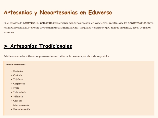 Eduverse/artesanias screenshot