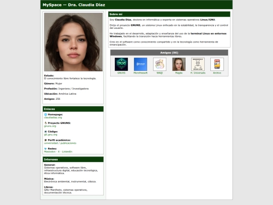 mainstream/myspace/claudia screenshot