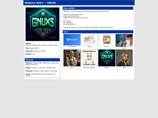 mainstream/myspace/gnuxs screenshot