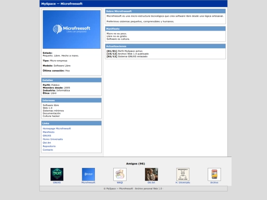 mainstream/myspace/microfresoft screenshot