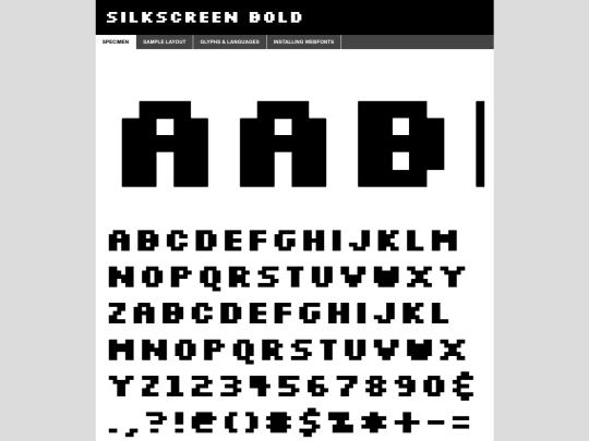silkscreenfontfile/silkscreen-bold-demo screenshot