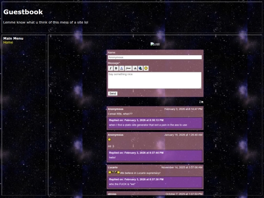 subpages/guestbook screenshot