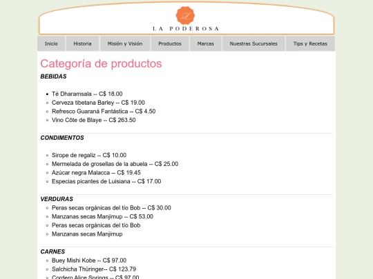 productos screenshot