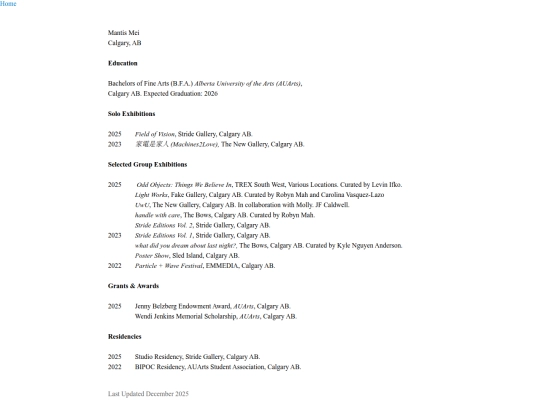 CV screenshot