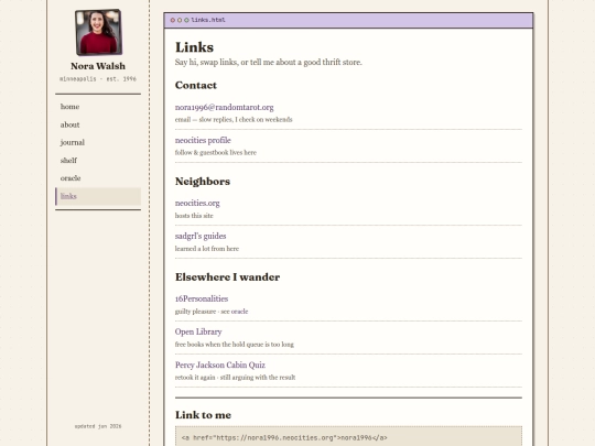 links screenshot