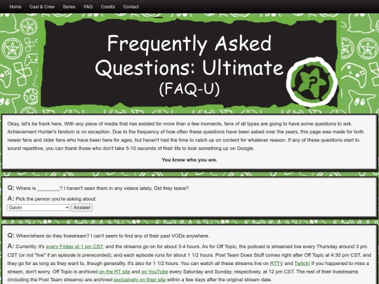 faq screenshot
