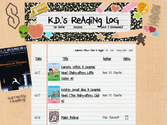 main/reading-log screenshot