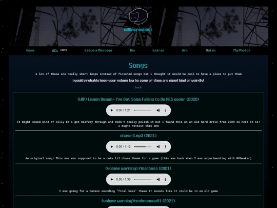 extras/songs screenshot