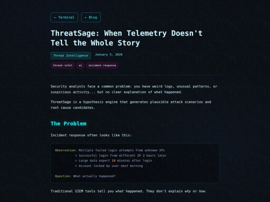 blog/threatsage-hypothesis-engine screenshot