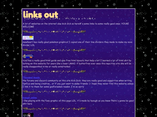 links screenshot
