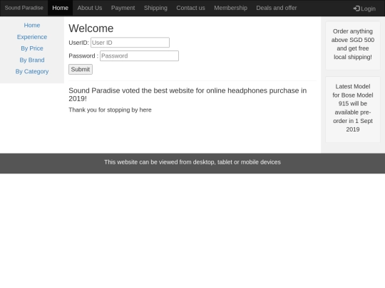 login screenshot