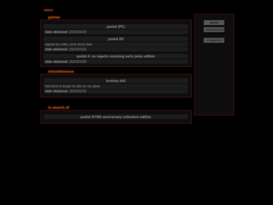 collections/postal screenshot