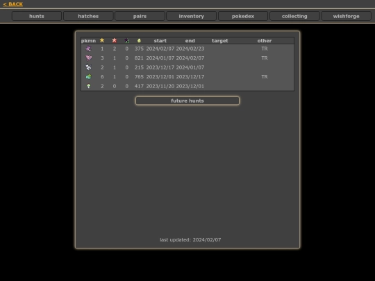 pfq/hunts screenshot