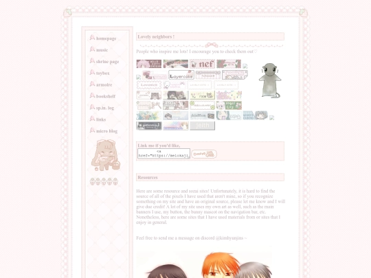 links screenshot