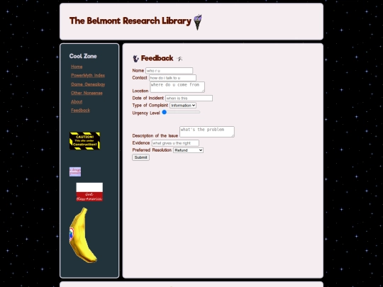 feedback screenshot