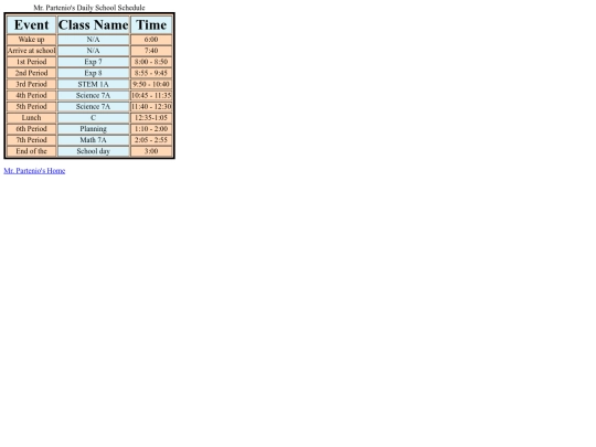 schedule screenshot