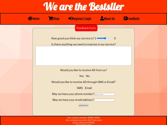 feedback screenshot