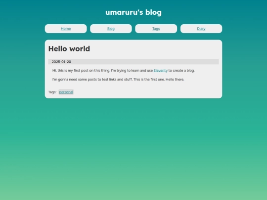 blog/post/2025/01/20/hello-world screenshot