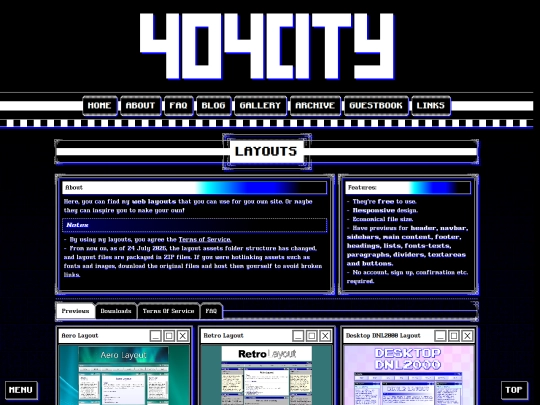 layouts screenshot