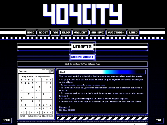 widgets/sudoku screenshot