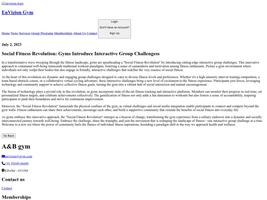 Gym/news-page-3 screenshot