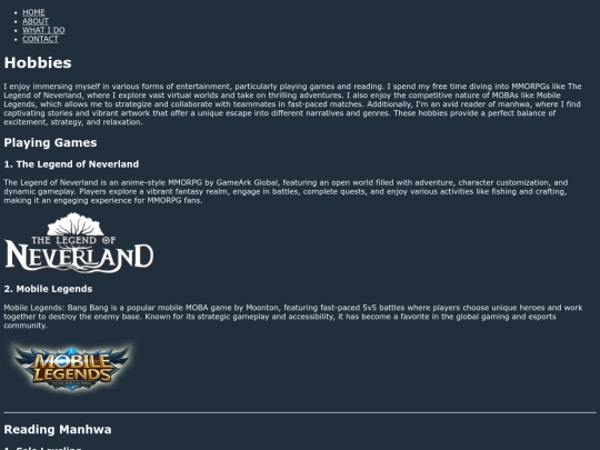 neocities-site/hobby screenshot