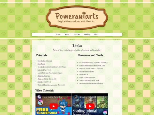 links screenshot