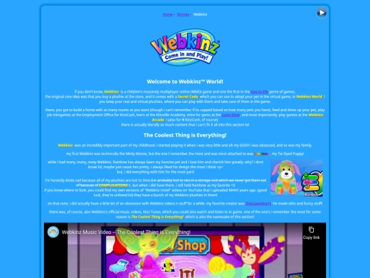 shrines/webkinz screenshot
