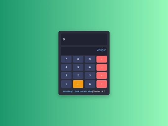 My Projects/Calculator screenshot
