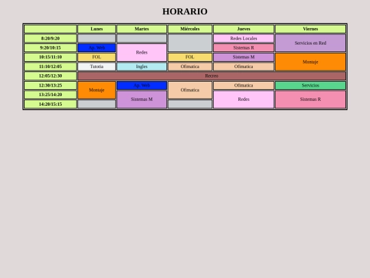 SegundoAño/Horario/Horario screenshot