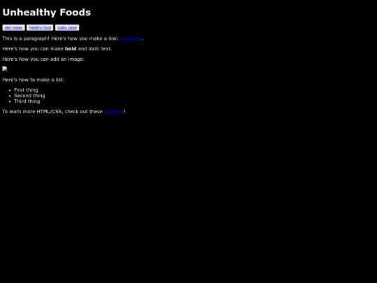 Unhealthyfoods screenshot