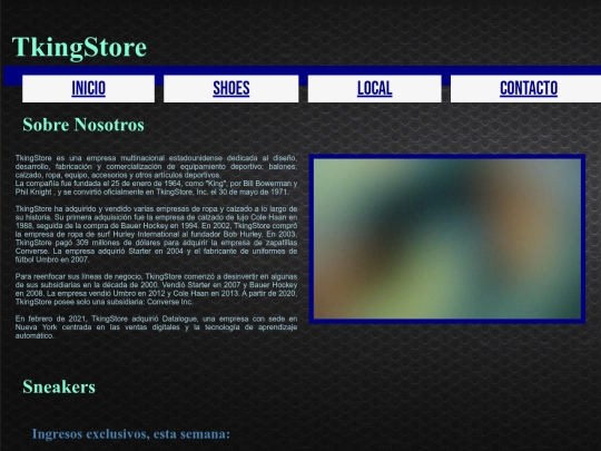 TkingStore/InicioStore screenshot