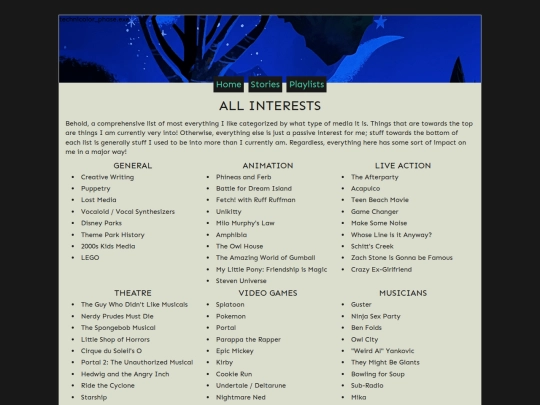 interests/full screenshot