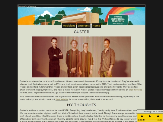 interests/guster screenshot