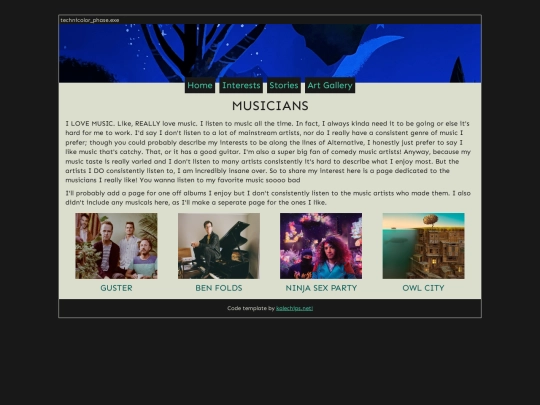 interests/music screenshot