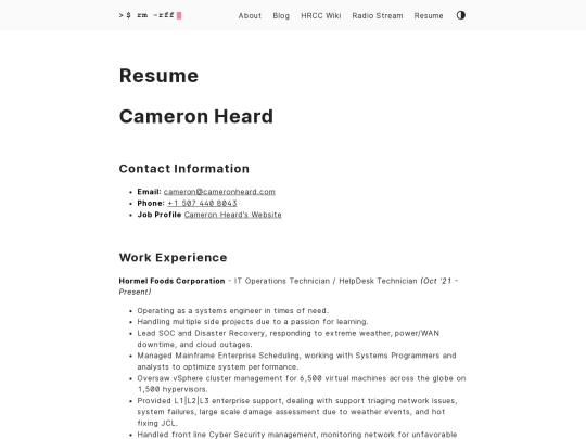 resume screenshot