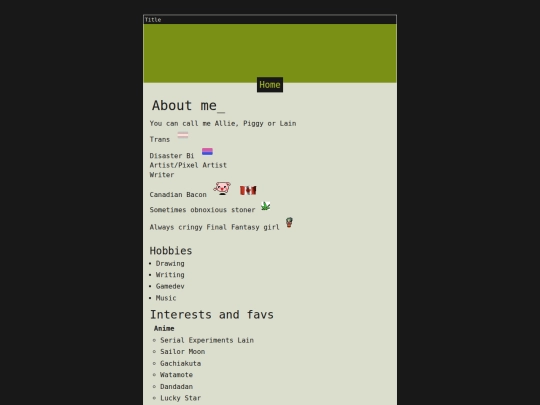 About me/About screenshot