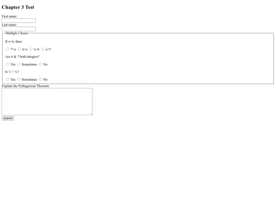 mathtest screenshot