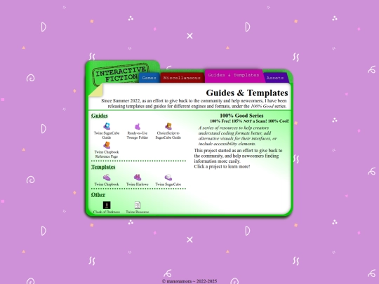 pages/interactivefiction/guides screenshot