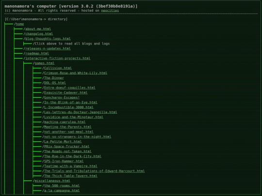 pages/sidepages/sitemap screenshot