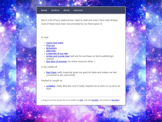 posts/webcomics screenshot
