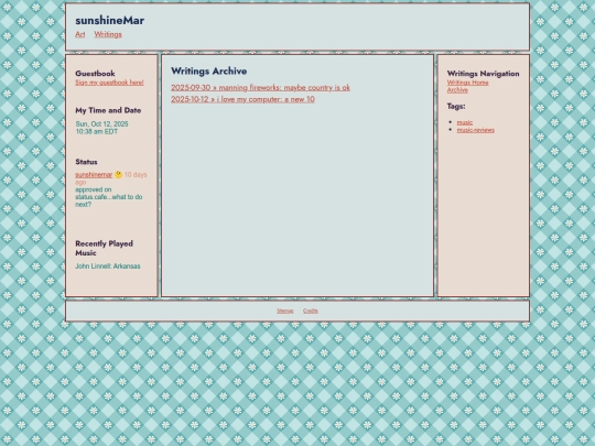writings/archive screenshot