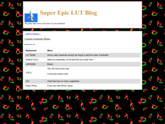 menu screenshot