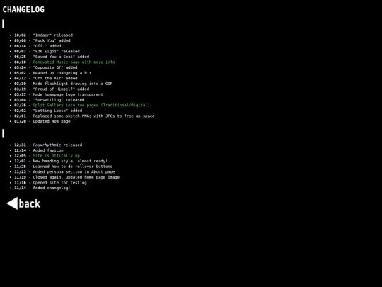 changelog screenshot