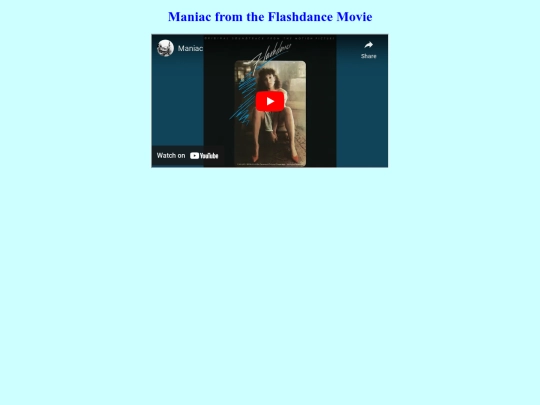 12ejercicios/maniac-flashdance screenshot