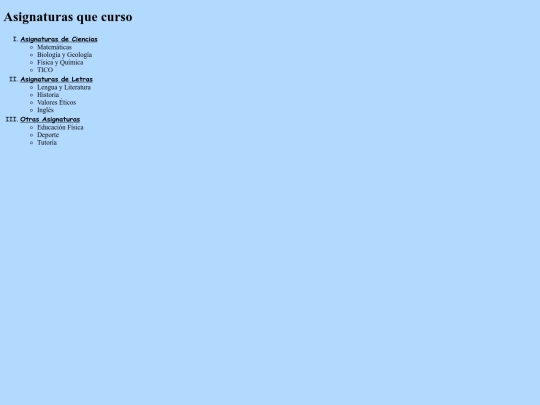 Works/asignaturas screenshot