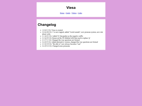 viesa/changelog screenshot