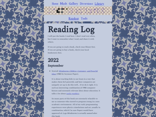 library/reading-log screenshot