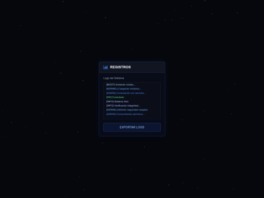 panel de registro screenshot
