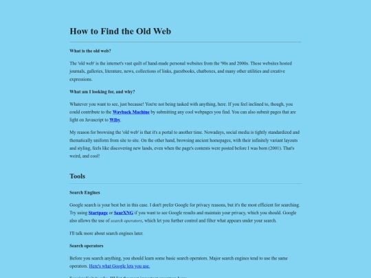 oldweb screenshot